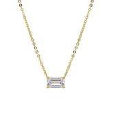 18 Karat Goldcollier-Halskette mit Zirkonia